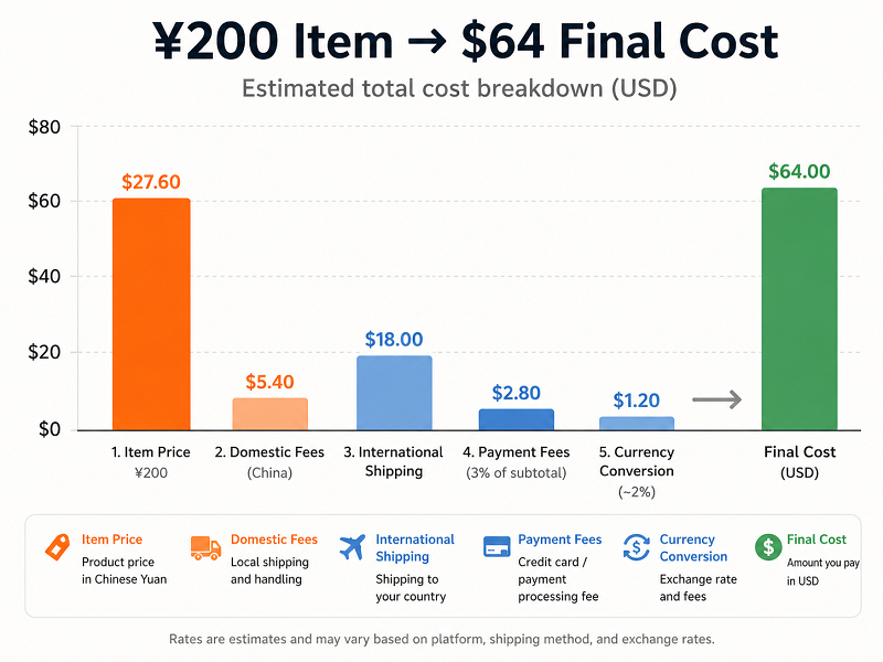 Taobao agent cost breakdown real example 2026